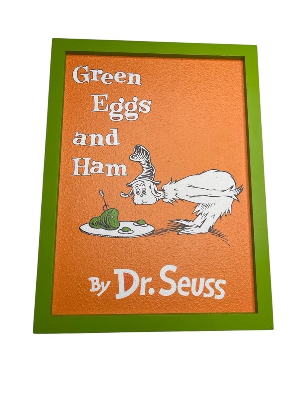 Dr Seuss Green Eggs and Ham Framed Wall Art Decor Kids Nursery Sign 12x16